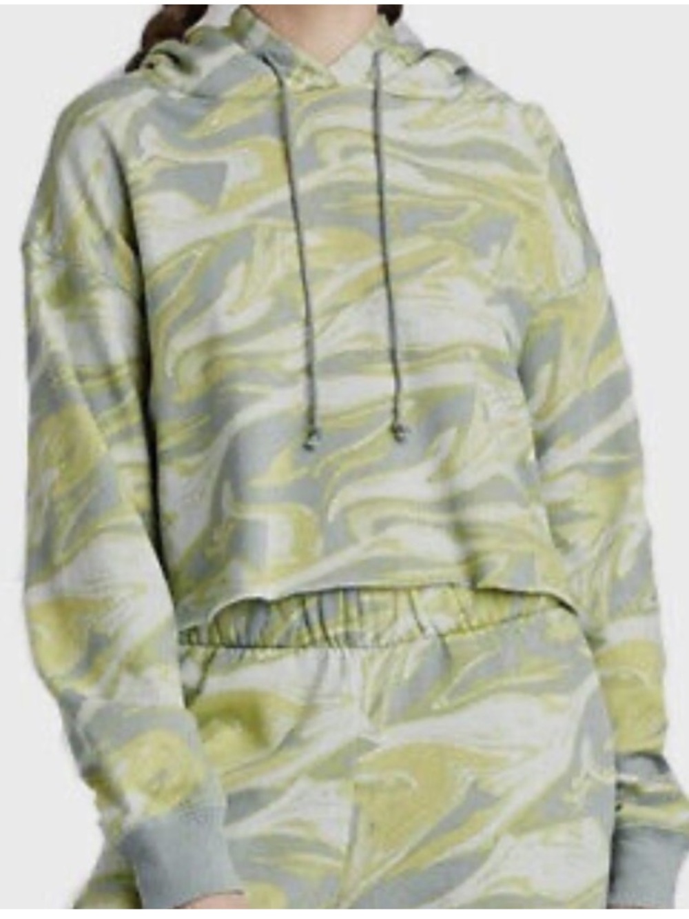 Wild Fable Green Swirl Tye dye swirl cropped hoodie NEW - Picture 1 of 8